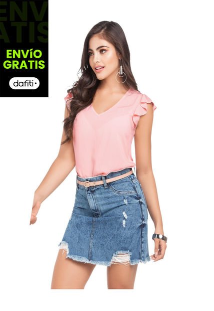 Falda Corta Para Mujer Azul Claro MP