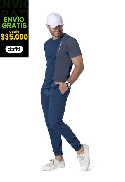 Jogger Masculino Azul Petróleo Oscuro Mp 33636
