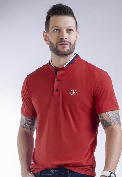 Camiseta Polo Hombre Rojo Mp 5031