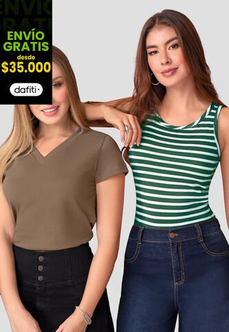 Blusa Paq X2 Mujer Multicolor Mp 111083 MP