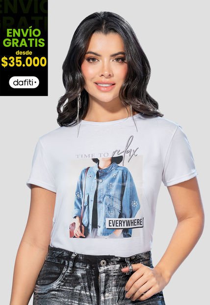 Camiseta Mujer Blanco Mp 105199