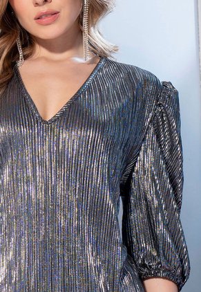 Vestido Mujer Plateado Mp 105236