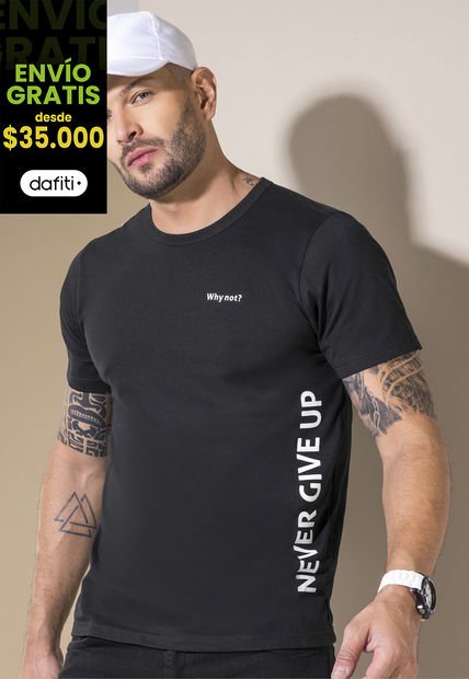 Camiseta Hombre Negro Mp 2115