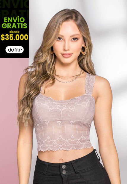 Crop Top Exterior Rosado Mp 92547