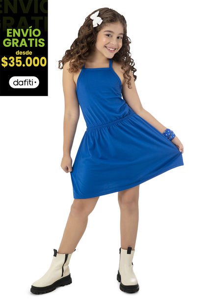 Vestido Infantil Azul Rey Mp 88514