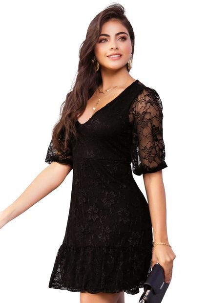 Vestido Corto Mujer Negro Mp 92514
