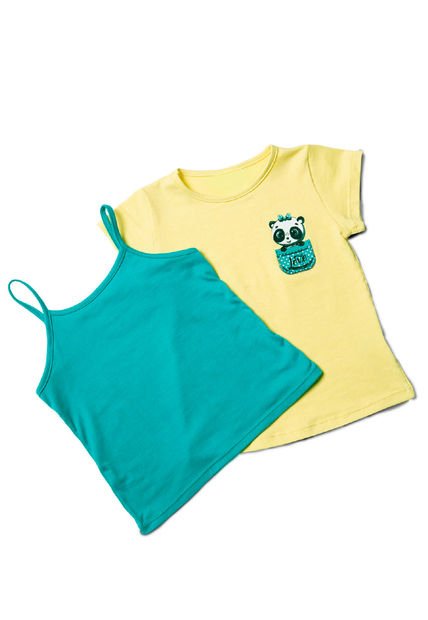 Camiseta Paq X2 Infantil Femenino Multicolor Mp 77946