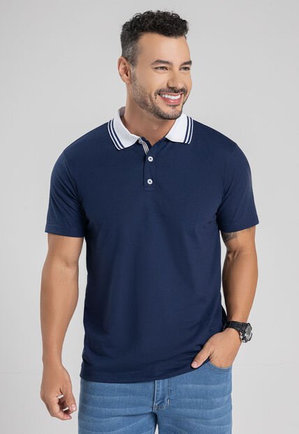 Polo Hombre Azul Navy Mp 7098