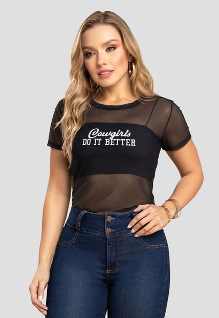 Camiseta Mujer Negro Mp 104196