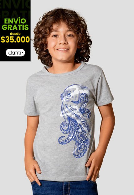 Camiseta Niños Infantil Gris Jaspe Mp 105400