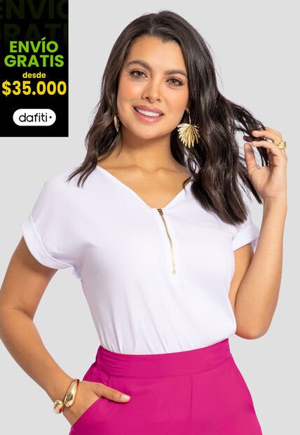 Blusa Mujer Blanco Mp 110425