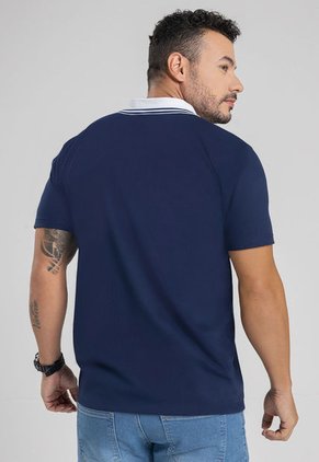 Polo Hombre Azul Navy Mp 7098