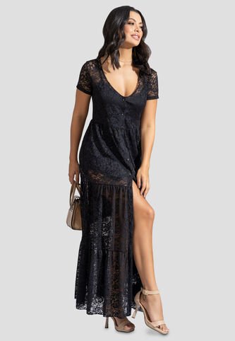 Vestido Largo Mujer Negro Mp 110419 MP