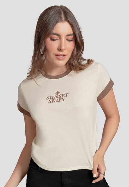 Camiseta Mujer Crema Mp 110988