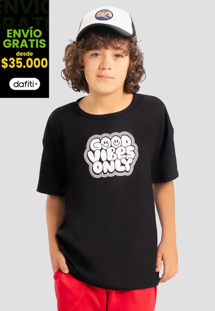 Camiseta Infantil Masculino Negro Mp 102777