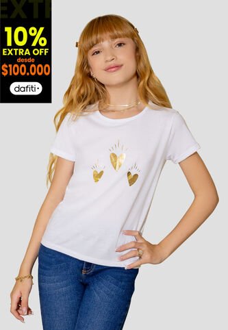 Camiseta Infantil Femenino Blanco Mp 105394 MP