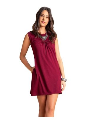 Vestido Corto Para Mujer Vinotinto MP