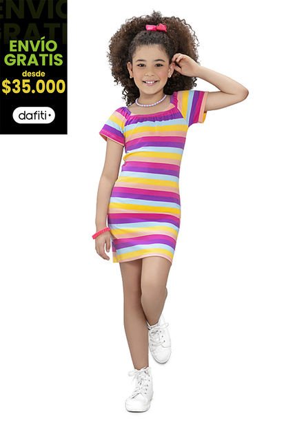 Vestido Infantil Niña Multicolor Mp 90750