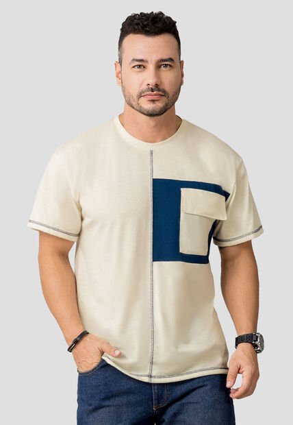 Camiseta Hombre Crema Mp 110523