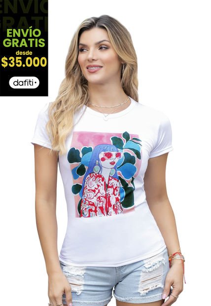 Camiseta Mujer Blanco Mp 9671