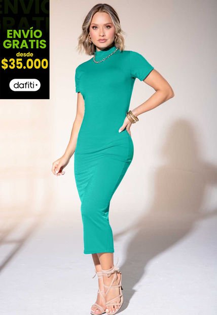 Vestido Largo Mujer Verde Mp 1834