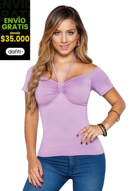 Camiseta Mujer Lila Mp 9481