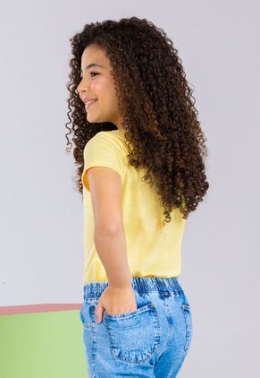 Camiseta Infantil Femenino Amarillo Pastel Mp 101133