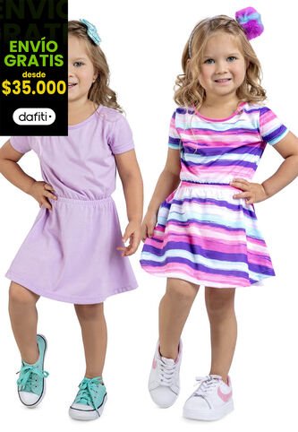 Vestido Paq X2 Infantil Femenino Lila Mp 16790 MP