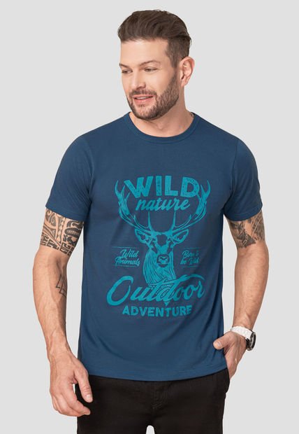 Camiseta Hombre Azul Mp 102752