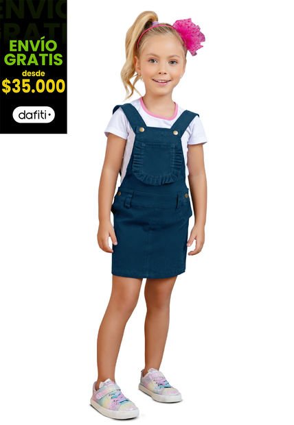 Jardinera Corta Infantil Femenino Azul Mp 34429