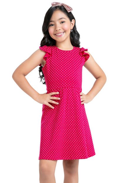Vestido Infantil Fucsia Mp 88867