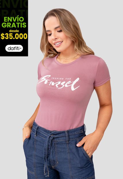 Camiseta Mujer Rosa Mp 105059