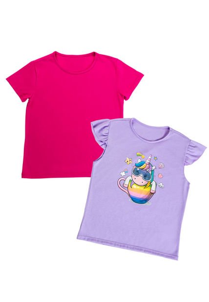 Camiseta Paq X2 Infantil Femenino Multicolor Mp 16791