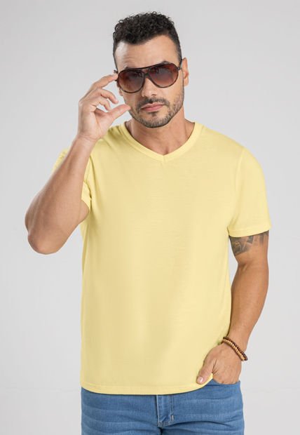 Camiseta Hombre Amarillo Pastel Mp 101128