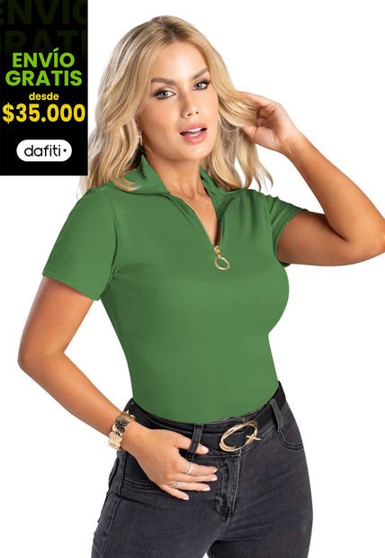 Camiseta Mujer Verde Mp 2946