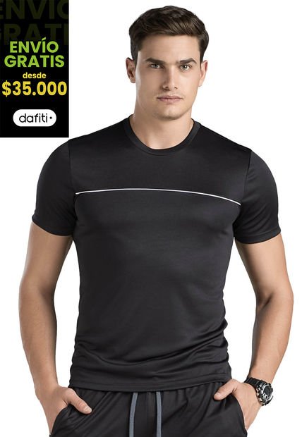 Camiseta Hombre Negro Mp 88207