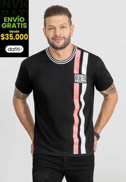 Camiseta Hombre Negro Mp 104405