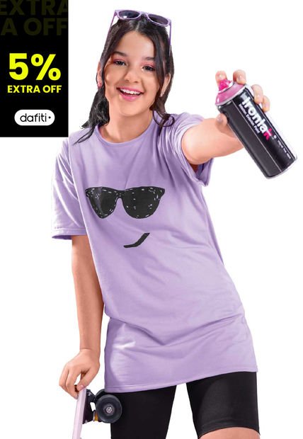 Camiseta Infantil Femenino Lila Mp 89003