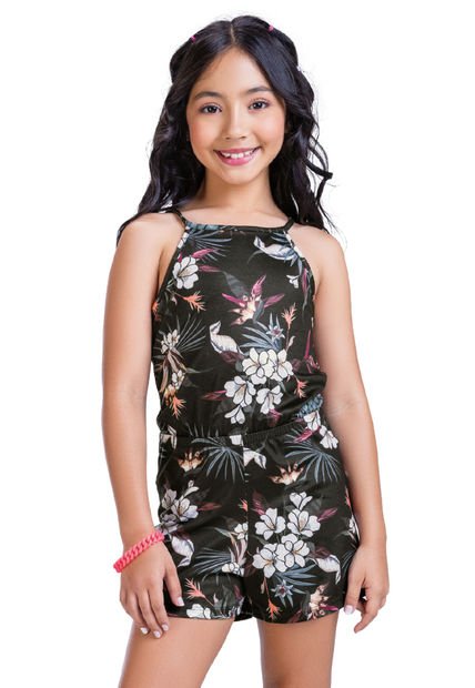Enterizo Corto Infantil Femenino Multicolor Mp 5043