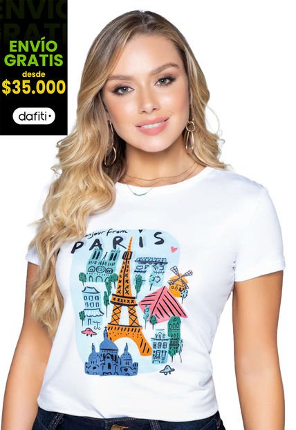 Camiseta Mujer Blanco Mp 9406