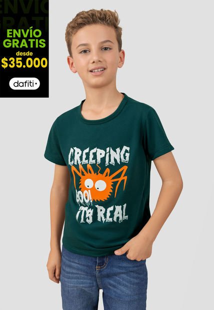 Camiseta Infantil Masculino Verde Mp 104108