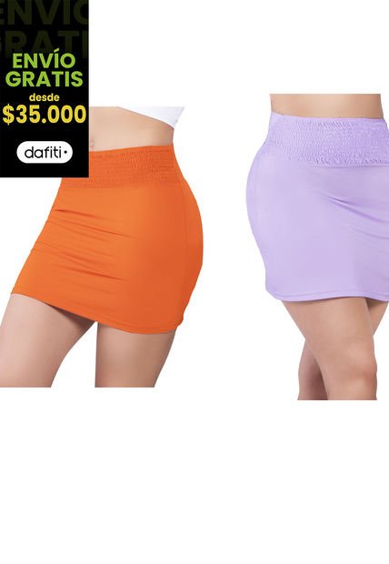 Falda Paq X2 Mujer Multicolor Mp 9900