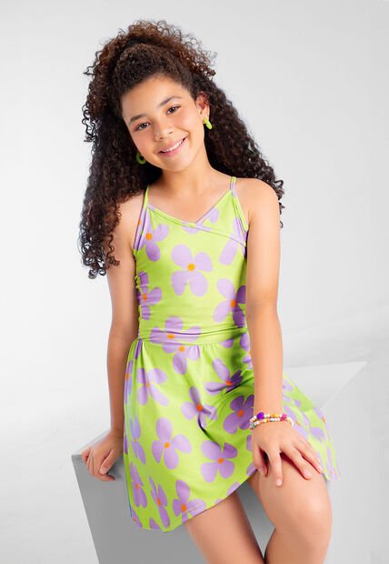 Vestido Infantil Femenino Multicolor Mp 102802