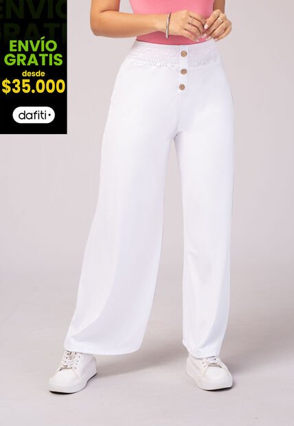 Pantalón Mujer Blanco Mp 3407