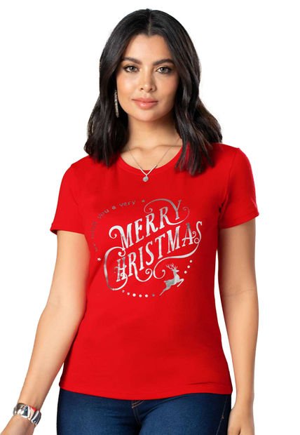 Camiseta Mujer Rojo Mp 3408