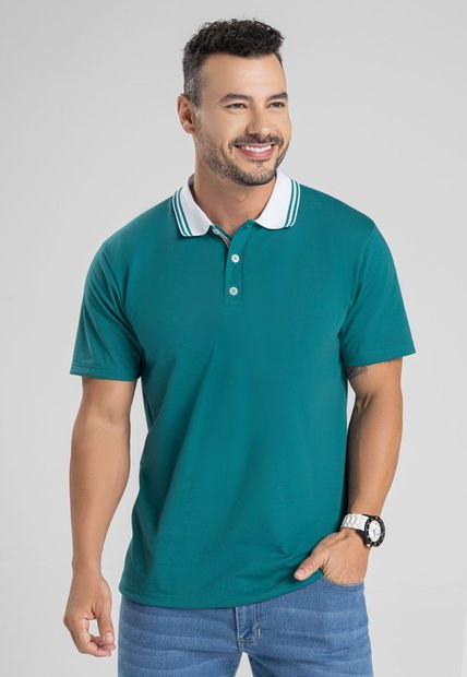 Polo Hombre Jade Oscuro Mp 7098