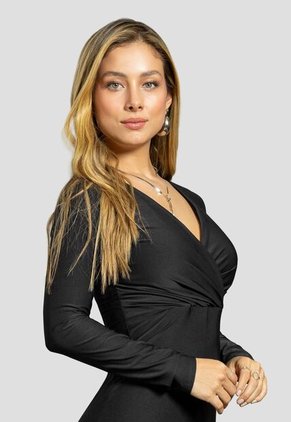 Vestido Largo Mujer Negro Mp 112224