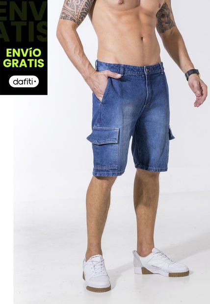 Bermuda Hombre Azul Medio Mp 5340