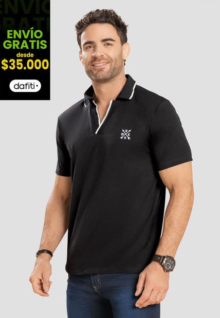 Polo Hombre Negro Mp 87630