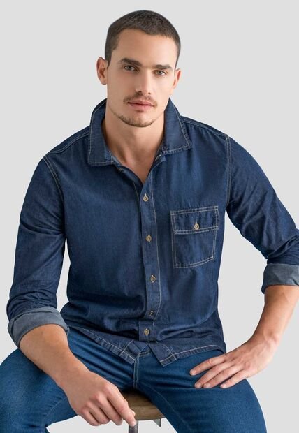 Camisa Hombre Azul Mp 112649